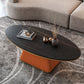 17.7"H Modern Metal Frame Single Foot Base Slate Oval Coffee Table Clearhalo 'Coffee & Accent Tables' 'Coffee Tables' 'coffee_tables' 'furn' 'furn_coffee_tables' 'Furniture' 'Living Room Furniture' 1200x1200_8afe4914-cf02-4998-b8c7-81f7a1cf5734