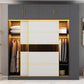 Contemporary Style 5 Tier Wardrobe Glass Cloth Rod Included Wardrobe Closet