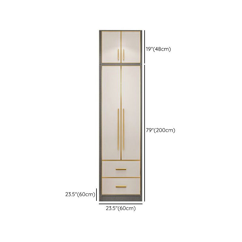 Contemporary Wardrobe Closet with Shelves Engineered Wood Wardrobe Armoire