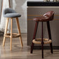 Industrial Armless Backrest Counter Stool Wood Cafe Bar Stool with Cushion and Pedal
