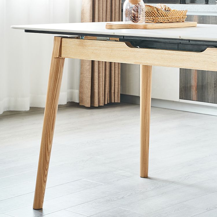 Minimalist Sintered Stone Dining Table White Extendable Dining Table for Kitchen Clearhalo ' dining_table' 'Dining Tables & Seating' 'Dining Tables' 'furn' 'furn_dining_table' 'Furniture' 'furniture_dining_table' 'Kitchen & Dining Furniture' 'kitchen&dining_furn' 'kitchen' 'kitchen_dining_table' 1200x1200_8b001c40-350e-4c7a-8ee5-5ab53674fcda