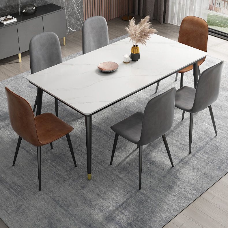 Industrial Sintered Kitchen Dining Table Rectangle Standard Dining Table with 4 Legs Base Clearhalo ' dining_table' 'Dining Tables & Seating' 'Dining Tables' 'furn' 'furn_dining_table' 'Furniture' 'furniture_dining_table' 'Kitchen & Dining Furniture' 'kitchen&dining_furn' 'kitchen' 'kitchen_dining_table' 1200x1200_8b00b92c-2455-4bb6-8315-cb61c239d9d2
