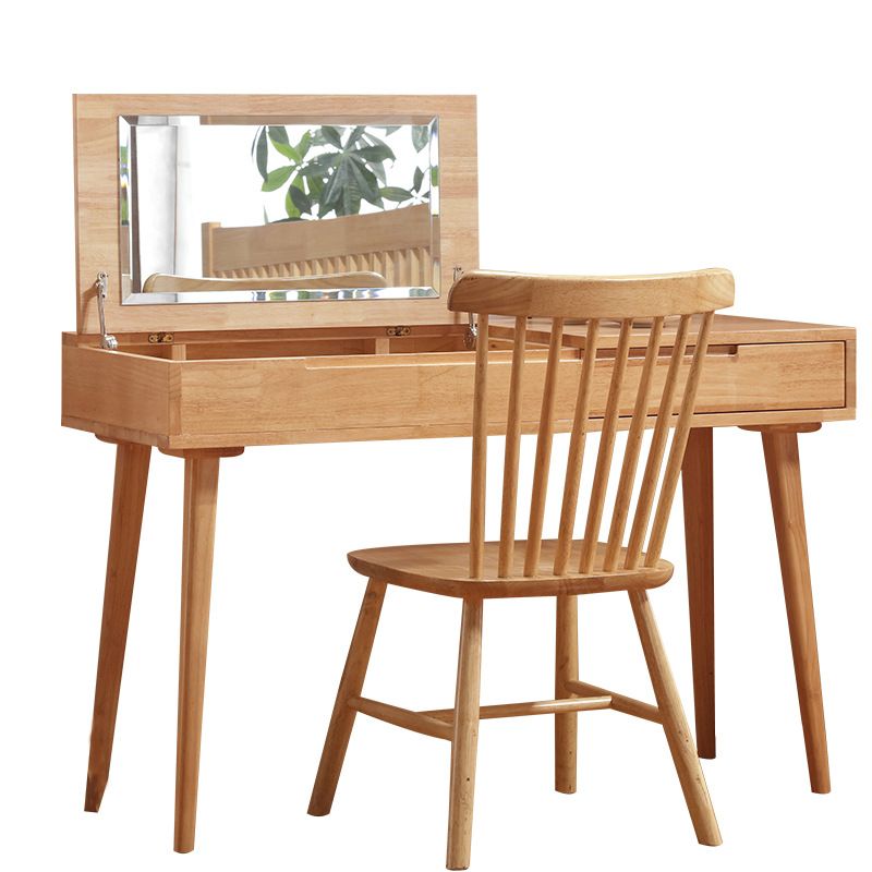 29,92 "H Solid Wood Make -Up ijdelheid met lade en spiegelkaptafel