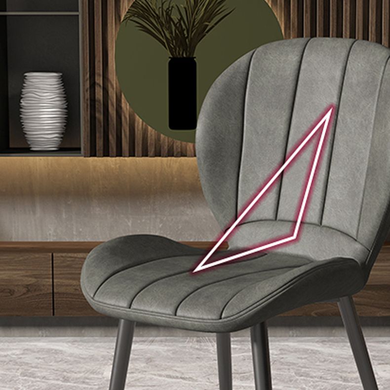 Nordic Metal Dining Side Chair Parsons Dining Armless Chair for Restaurant Clearhalo ' kitchen&dining_furn' 'Dining Chairs' 'Dining Tables & Seating' 'dining_chair' 'furn' 'furn_dining_chair' 'Furniture' 'furniture_dining_chair' 'Kitchen & Dining Furniture' 'kitchen' 1200x1200_8b02ce9a-30c6-4293-88b3-83ec1be558f2