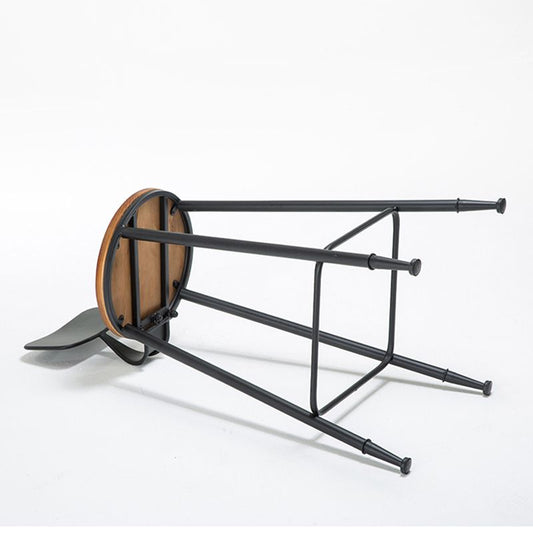 Tabouret de comptoir de dos de dos de bras moderne tabouret en fer avec siège en bois pour bar