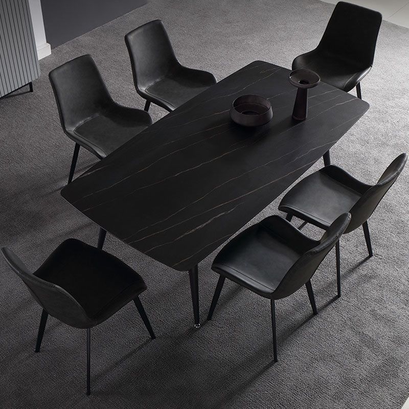 Rectangle Stone Top Dining Table Contemporary Dining Table with 4 Legs Clearhalo 'Dining Tables & Seating' 'Dining Tables' 'dining_table' 'furn' 'furn_dining_table' 'Furniture' 'furniture_dining_table' 'Kitchen & Dining Furniture' 'kitchen' 'kitchen_dining_table' 1200x1200_8b03fd2b-799b-49c5-88d1-b6bbb398595a
