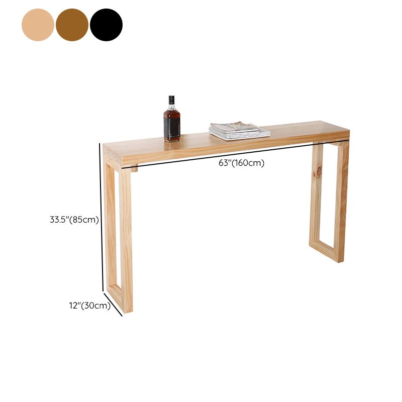 Industrial Rectangle Bistro Bar Desk Pine Solid Wood Bistro Table with Sled Base Clearhalo 'Bar Furniture' 'Bar Tables' 'bar_tables' 'furn' 'furn_bar_tables' 'Furniture' 'Kitchen & Dining Furniture' 1200x1200_8b043d72-483d-45bd-8c31-951393eabe60