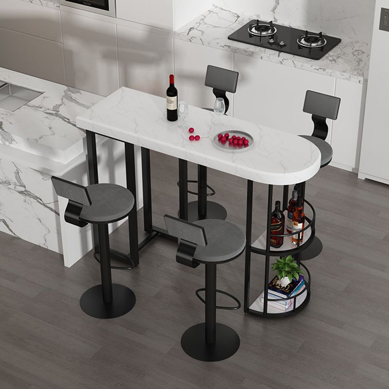 Marble Stone Indoor White Bistro Bar Table Storage Fixed Table Modern Counter Wine Table Clearhalo 'Bar Furniture' 'Bar Tables' 'bar_tables' 'Furniture' 'furniture_bar_tables' 'Kitchen & Dining Furniture' 'kitchen&dining_furn' 'kitchen' 1200x1200_8b0786a1-baf5-4cad-b162-26cfecf6a1aa