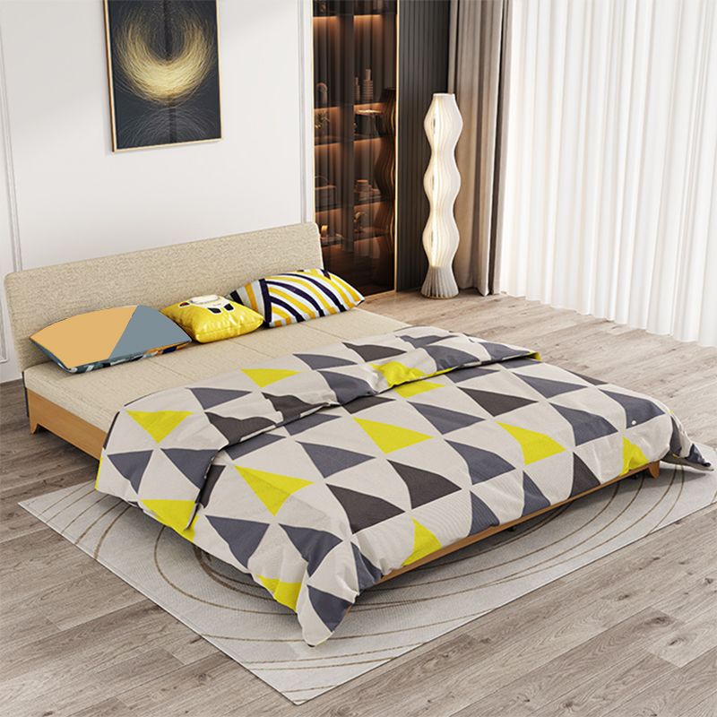 Contemporary 33.46" H Cotton Blend Armless Sleeper Sofa Bed in Beige Clearhalo 'furn' 'furn_futons' 'Furniture' 'Futons & Daybeds' 'Futons' 'Living Room Furniture' 1200x1200_8b0b0635-2903-473b-92db-068e8f1b3a39