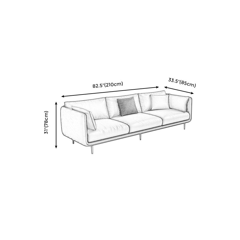 Contemporary Sofa with 3 Pillows Suare Arm Couch for Living Room Clearhalo 'furn' 'furn_sofas' 'Furniture' 'furniture_sofas' 'Living Room Furniture' 'Sofa' 'sofas' 1200x1200_8b0b6e9d-f294-442d-806e-3b9e76863d53