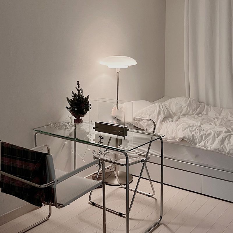 Table de tareas de forma rectangular de escritorio de estilo moderno de vidrio con 2 legs para el hogar