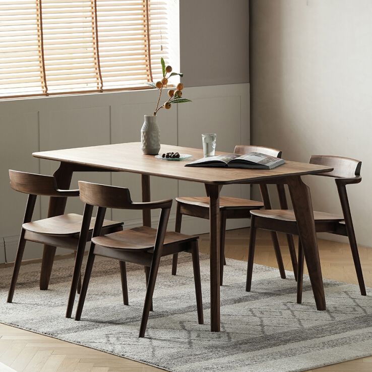 1/3/5 pezzi Set da pranzo per rettangolo in legno massiccio moderno per casa