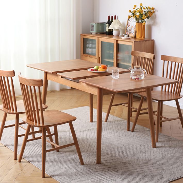 Extendable Cherry Wood Dining Table in Nature Rectangle Kitchen Table with 4 Legs Clearhalo ' dining_table' 'Dining Tables & Seating' 'Dining Tables' 'furn' 'furn_dining_table' 'Furniture' 'furniture_dining_table' 'Kitchen & Dining Furniture' 'kitchen&dining_furn' 'kitchen' 'kitchen_dining_table' 1200x1200_8b0d2c35-f41d-4263-be65-dec688a33cda