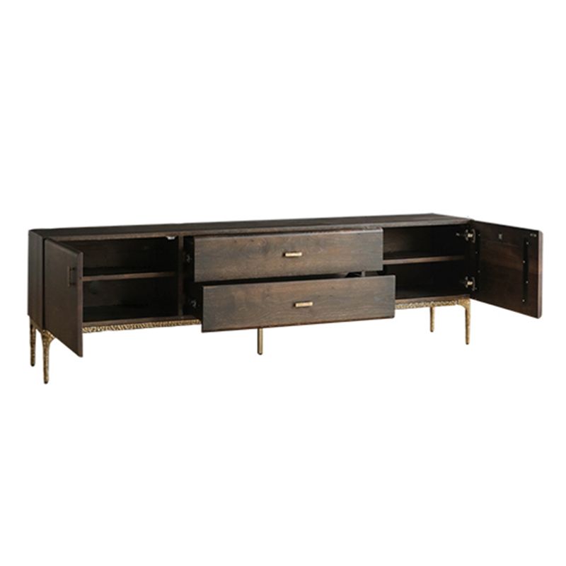 Glam Brown Media Console Wood TV Console with Metal Legs for Living Room Clearhalo 'furn' 'furn_tv_stands_entertainment_centers' 'Furniture' 'Living Room Furniture' 'TV Stands & Entertainment Centers' 'TV Stands & Media Storage Furniture' 'tv_stands_entertainment_centers' 1200x1200_8b0d4725-5c8c-4e39-b94e-3061264ee50a