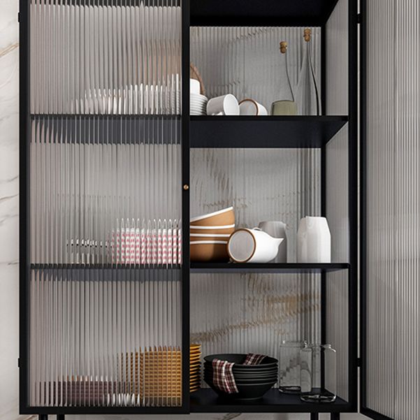 Sideboard di ferro della porta di vetro moderno server moderno con spazio per il soggiorno cucina