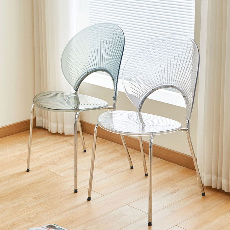 Nordic Metal Side Chair Low Back Armless Chair for Patio Use Clearhalo 'Dining Chairs' 'Dining Tables & Seating' 'dining_chair' 'furn' 'furn_dining_chair' 'Furniture' 'Kitchen & Dining Furniture' 1200x1200_8b0e41d0-2fba-48e4-888e-57da63d417c6