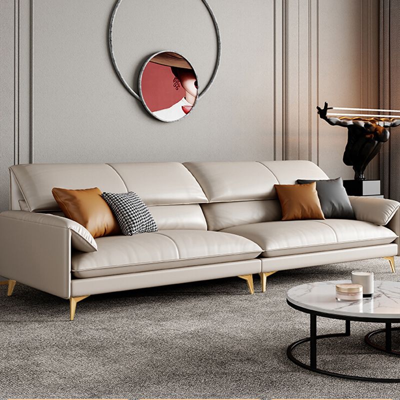 標準本革の現代枕トップアームステイン耐性ソファソファ