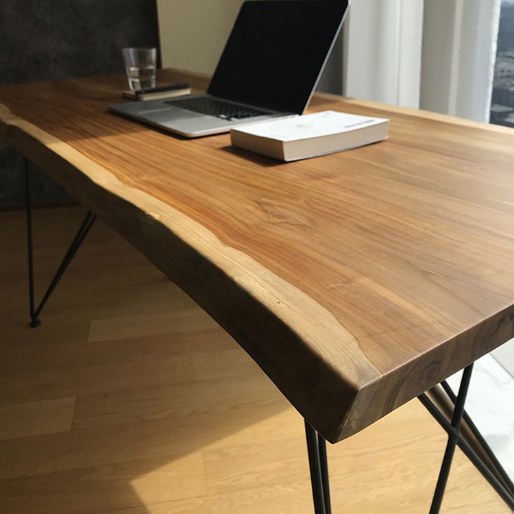 Wooden Table Industrial Style Simple Family Rectangular Dining Table Clearhalo 'Dining Tables & Seating' 'Dining Tables' 'dining_table' 'furn' 'furn_dining_table' 'Furniture' 'Kitchen & Dining Furniture' 1200x1200_8b0f1391-b598-4277-8740-e21556b13904