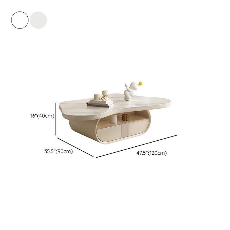 35" Wide Contemporary Cocktail Table White Single Coffee Table Clearhalo 'Coffee & Accent Tables' 'Coffee Tables' 'coffee_tables' 'furn' 'furn_coffee_tables' 'Furniture' 'Living Room Furniture' 1200x1200_8b0f3a03-93c7-46a9-b7bd-58b586c31353