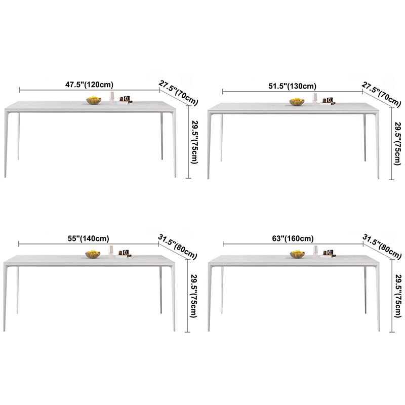 Modern Rectangle Dining Table Sintered Stone Dining Table with 4 White Legs Clearhalo ' dining_table' 'Dining Tables & Seating' 'Dining Tables' 'furn' 'furn_dining_table' 'Furniture' 'furniture_dining_table' 'Kitchen & Dining Furniture' 'kitchen&dining_furn' 'kitchen' 'kitchen_dining_table' 1200x1200_8b0fa030-6a77-46f9-83f3-5a7f92dd0d86