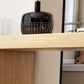 Moderner Bartisch, rechteckiger Bar-Esstisch aus massivem Holz mit doppeltem Sockel