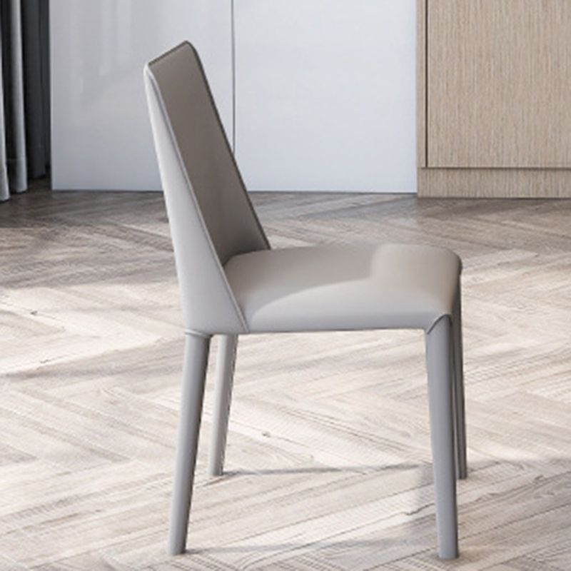 Zeitgenössischer Leder -Esstuhl Armless Side Stuhl für das Restaurantgebrauch