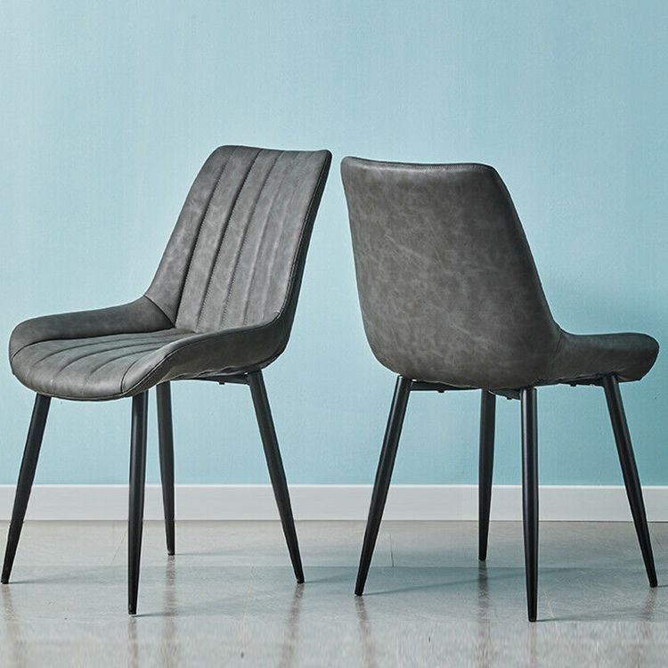 Indoor Scandinavian Side Chair Metal Upholstered Solid Back Dining Room Chair Clearhalo ' kitchen&dining_furn' 'Dining Chairs' 'Dining Tables & Seating' 'dining_chair' 'furn' 'furn_dining_chair' 'Furniture' 'furniture_dining_chair' 'Kitchen & Dining Furniture' 'kitchen' 1200x1200_8b10725b-b57e-45f5-8a56-d48f7d22dae0