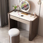 2 Storage Drawers Make-up Vanity Stool Set Faux Leather Dressing Table