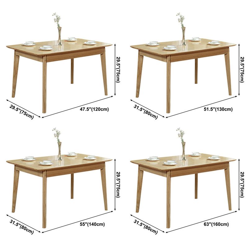 Modern Rubberwood Rectangular Dining Table Solid Wood Table in Wood Color Clearhalo ' dining_table' 'Dining Tables & Seating' 'Dining Tables' 'furn' 'furn_dining_table' 'Furniture' 'furniture_dining_table' 'Kitchen & Dining Furniture' 'kitchen&dining_furn' 'kitchen' 'kitchen_dining_table' 1200x1200_8b135ed7-e106-4df4-90d0-52aac1e0947a