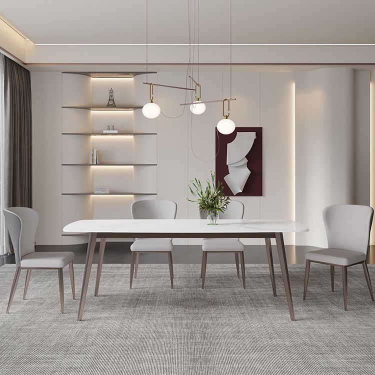 Modern Scratch Resistant Dining Table Sintered Stone Rectangle Table with 4 Legs Base Clearhalo ' dining_table' 'Dining Tables & Seating' 'Dining Tables' 'Furniture' 'furniture_dining_table' 'Kitchen & Dining Furniture' 'kitchen&dining_furn' 'kitchen' 'kitchen_dining_table' 1200x1200_8b138153-0d07-4805-9817-dcccb8bea041