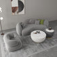 Contemporary Tuxedo Arm Curved Sofa Tight Back in Grey/White