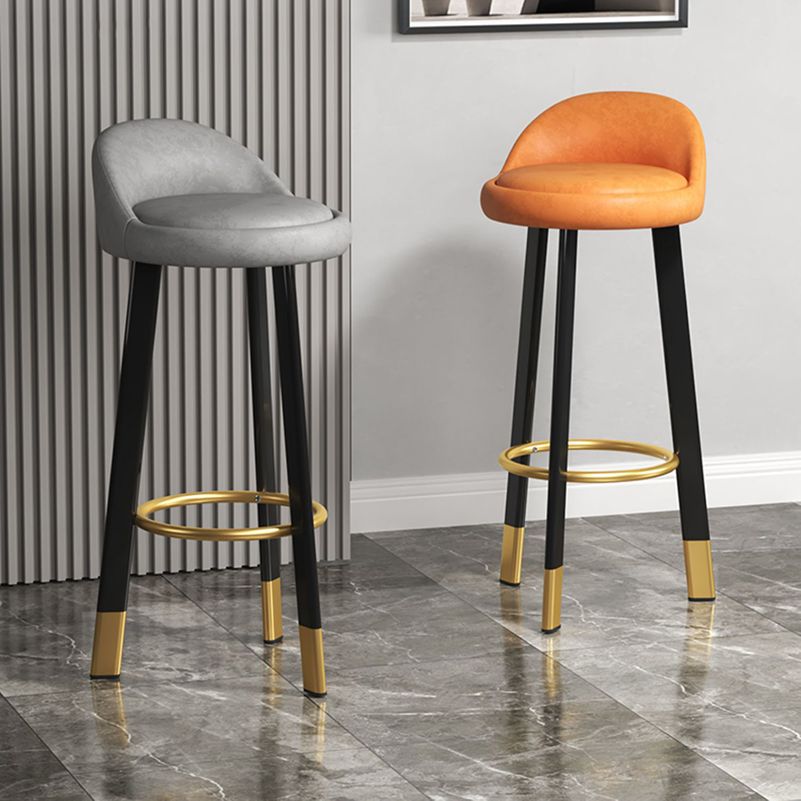 Contemporary Leather Counter Height Stools Bucket Bar Stool for Indoor Clearhalo 'Bar Furniture' 'Bar Stools' 'bar_stools' 'furn' 'furn_bar_stools' 'Furniture' 'Kitchen & Dining Furniture' 1200x1200_8b146b00-ac4c-4999-8d41-fc062a8a4348