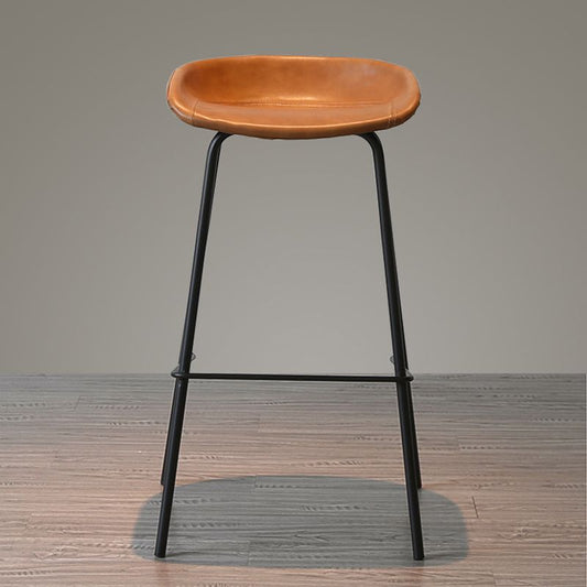 Industrial Iron Distressed Quilted Barstool Indoor Tall Stool with Leather Seat Clearhalo 'Bar Furniture' 'Bar Stools' 'bar_stools' 'furn' 'furn_bar_stools' 'furniture_bar_stools' 'Kitchen & Dining Furniture' 'kitchen&dining_furn' 'kitchen' 'kitchen_furn' Furniture' 1200x1200_8b15f01d-d601-4f39-93f6-97b0767a20f6