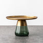 Modern Style Black/gold Metal Table Top Glass Base Round Side Table