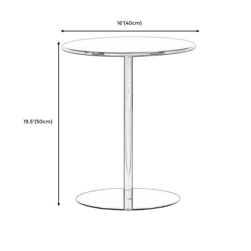 Round Metallic Side Table Contemporary Pedestal Side End Table Clearhalo 'Coffee & Accent Tables' 'End & Side Tables' 'end_side_table' 'Furniture' 'furniture_end_side_table' 'Living Room Furniture' 1200x1200_8b1930ef-9a75-408c-87a2-325366531b85