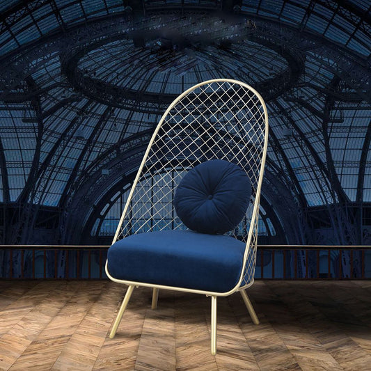 Glam 23.6" Wide Pillow Back Sponge Metal Frame Armless Chair