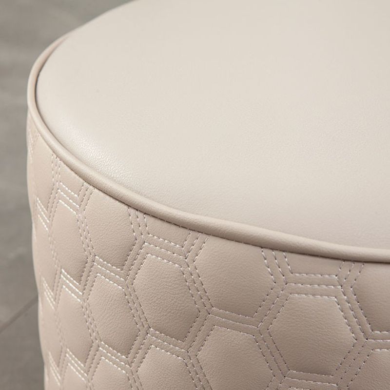 Stylish PU Ottoman Solid Color Water Resistant Round Footstool Ottoman Clearhalo 'furn' 'furn_ottomans_poufs' 'Furniture' 'Living Room Furniture' 'Ottomans & Poufs' 'ottomans_poufs' 1200x1200_8b1a6c65-35eb-42d8-8df0-af0e4eb881bc