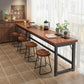 Industrial Style Bistro Bar Table Wooden Rectangle Metal Base Bar Table Clearhalo 'Bar Furniture' 'Bar Tables' 'bar_tables' 'furn' 'furn_bar_tables' 'Furniture' 'Kitchen & Dining Furniture' 1200x1200_8b1af17d-d627-4f68-933b-e00e5f79162f