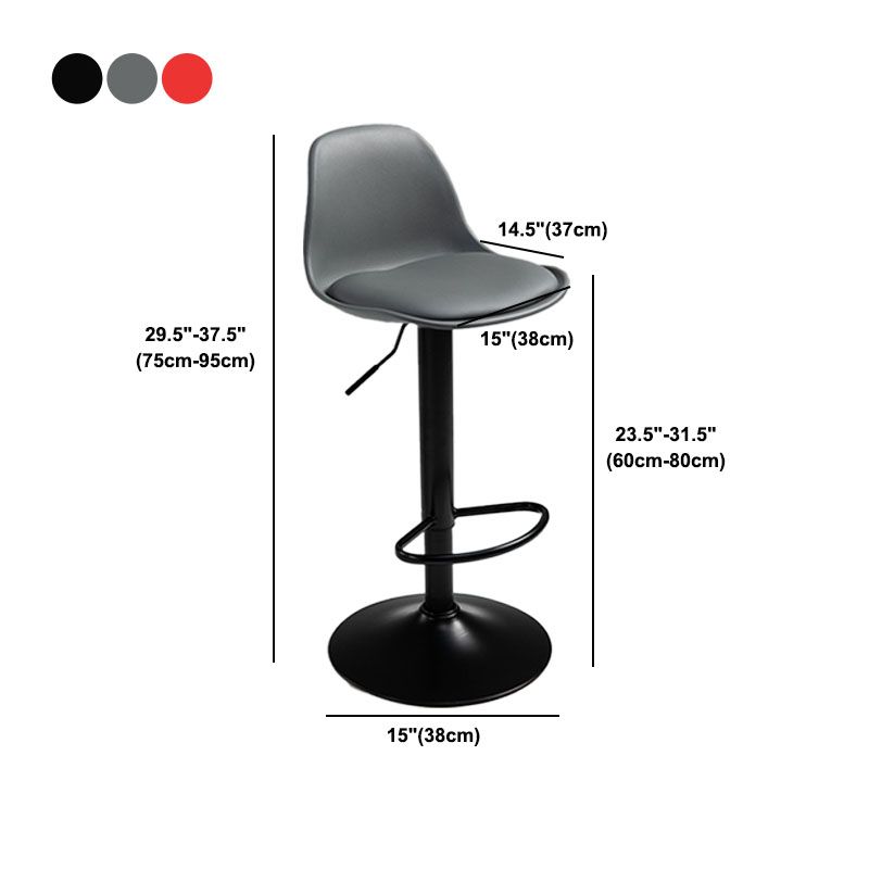 コンテンポラリーメタリーバースツールローバックフェイクレザークッションフットレストスツール