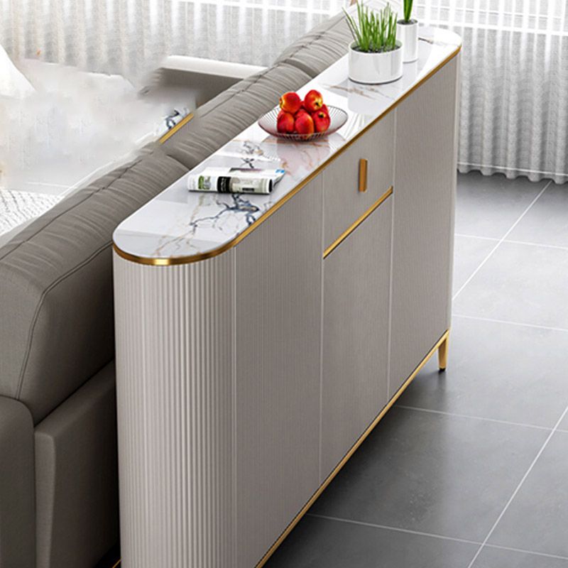 White Stone Top Sideboard Engineered Wood Side Board for Kitchen Use Clearhalo 'buffet_sideboard' 'Buffets & Sideboards' 'furn' 'furn_buffet_sideboard' 'Furniture' 'Kitchen & Dining Furniture' 1200x1200_8b1d94f3-6e55-4e14-b802-1be66ef25194