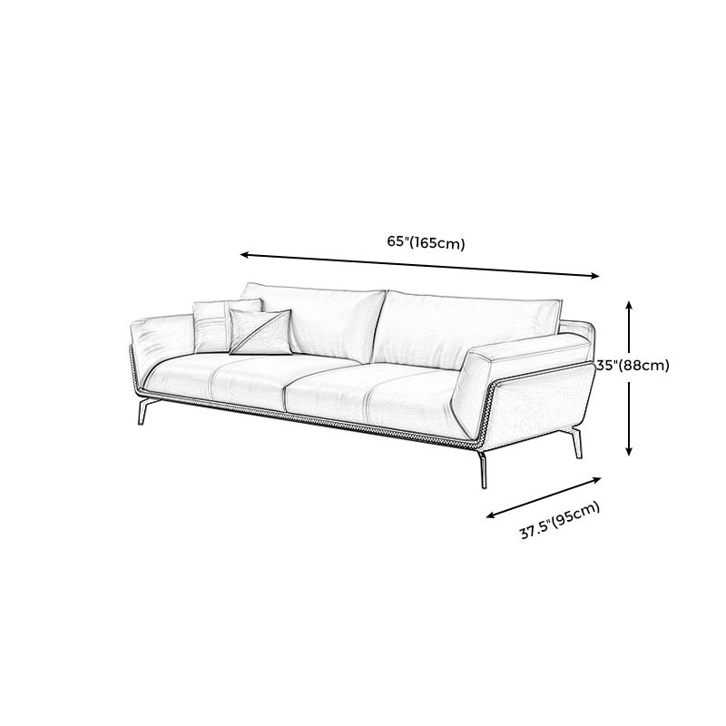 Contemporary Gray Upholstered Sofa Pillow Back Couch with Flared Arms for Living Room Clearhalo 'furn' 'furn_sofas' 'Furniture' 'furniture_sofas' 'Living Room Furniture' 'Sofa' 'sofas' 1200x1200_8b20680c-896a-4e78-8a1b-a143979ab893