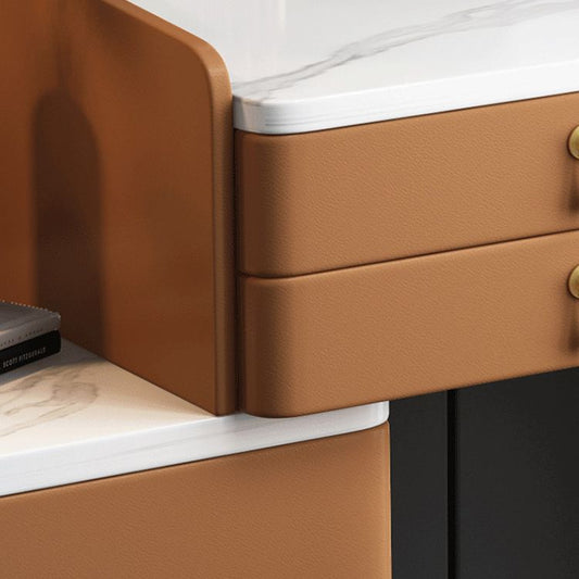 Tocador de maquillaje de dormitorio 31.50 "tocador moderno alto con 5 cajones