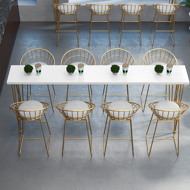 Glam Bar Table Set 1/5/9 Pieces Rectangle Solid Wood Pub Table with Upholstered Stool Clearhalo 'Bar Furniture' 'furn' 'furn_home_bar_bar_sets' 'Furniture' 'Home Bars & Bar Sets' 'home_bar_bar_sets' 'Kitchen & Dining Furniture' 1200x1200_8b215452-06a2-46c5-a099-083d3bf0a5bd