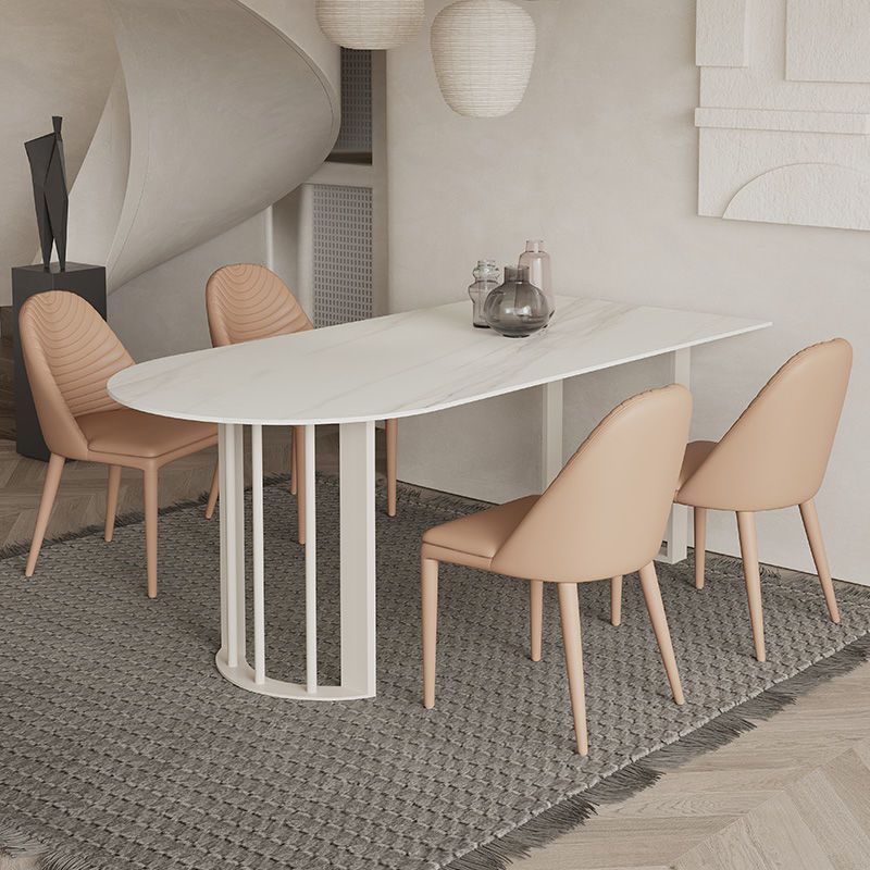 Stone Dining Room Collection Contemporary Double Pedestal Dining Table for Home Clearhalo 'Dining Tables & Seating' 'Dining Tables' 'dining_table' 'furn' 'furn_dining_table' 'Furniture' 'Kitchen & Dining Furniture' 1200x1200_8b218447-7b95-4ef3-bacd-88776a381d20