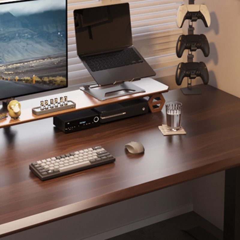 家のための長方形の形のコンピューターデスク茶色の木製ゲームデスク