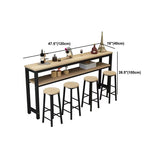 Tavolo rettangolare in metallo e legno moderno tavolo da bar di casa minimalista moderno