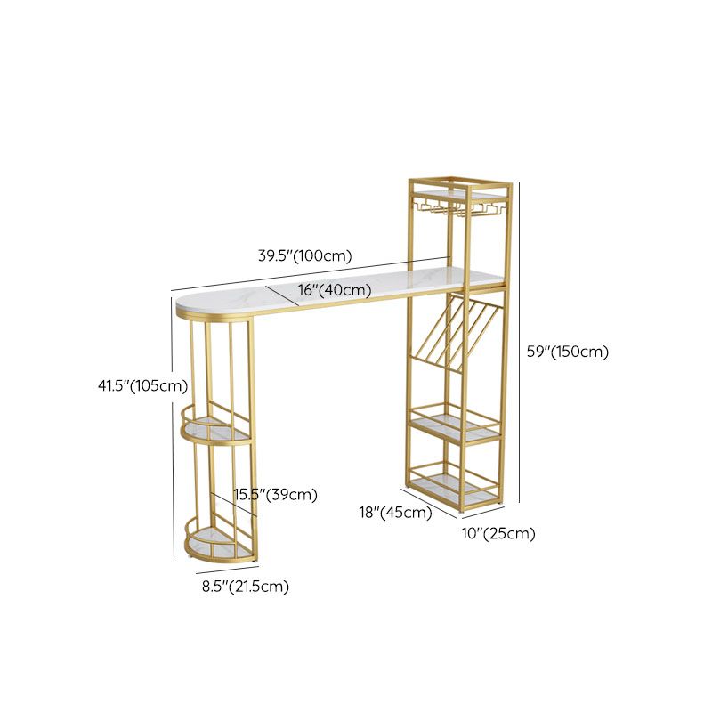 White Stone Bar Table with Storage Modern Specialty Pub Table for Dining Room Clearhalo 'Bar Furniture' 'Bar Tables' 'bar_tables' 'furn' 'furn_bar_tables' 'Furniture' 'Kitchen & Dining Furniture' 1200x1200_8b26b94b-510b-46ae-a60d-bbb14555d321