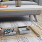 Gold Metal Frame Coffee Table Luxurious Cocktail Table with Shelf Clearhalo 'Coffee & Accent Tables' 'Coffee Tables' 'coffee_tables' 'furn' 'furn_coffee_tables' 'Furniture' 'Living Room Furniture' 1200x1200_8b2704e8-c799-4f4f-9135-5c7584483a80