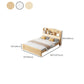 Modern Platform Bed 39.37" High Solid Wood Bed Frame with Shelves and Mattress