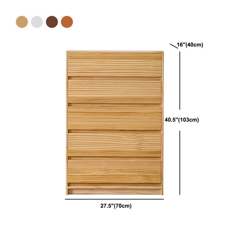 引き出し付き長方形の松のアクセントチェストモダンな胸27.56 "l